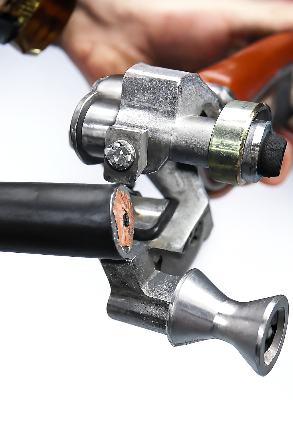 Adjustable depth outer jacket stripping pliers for dual-cut cable, showcasing precision cutting and durable design.