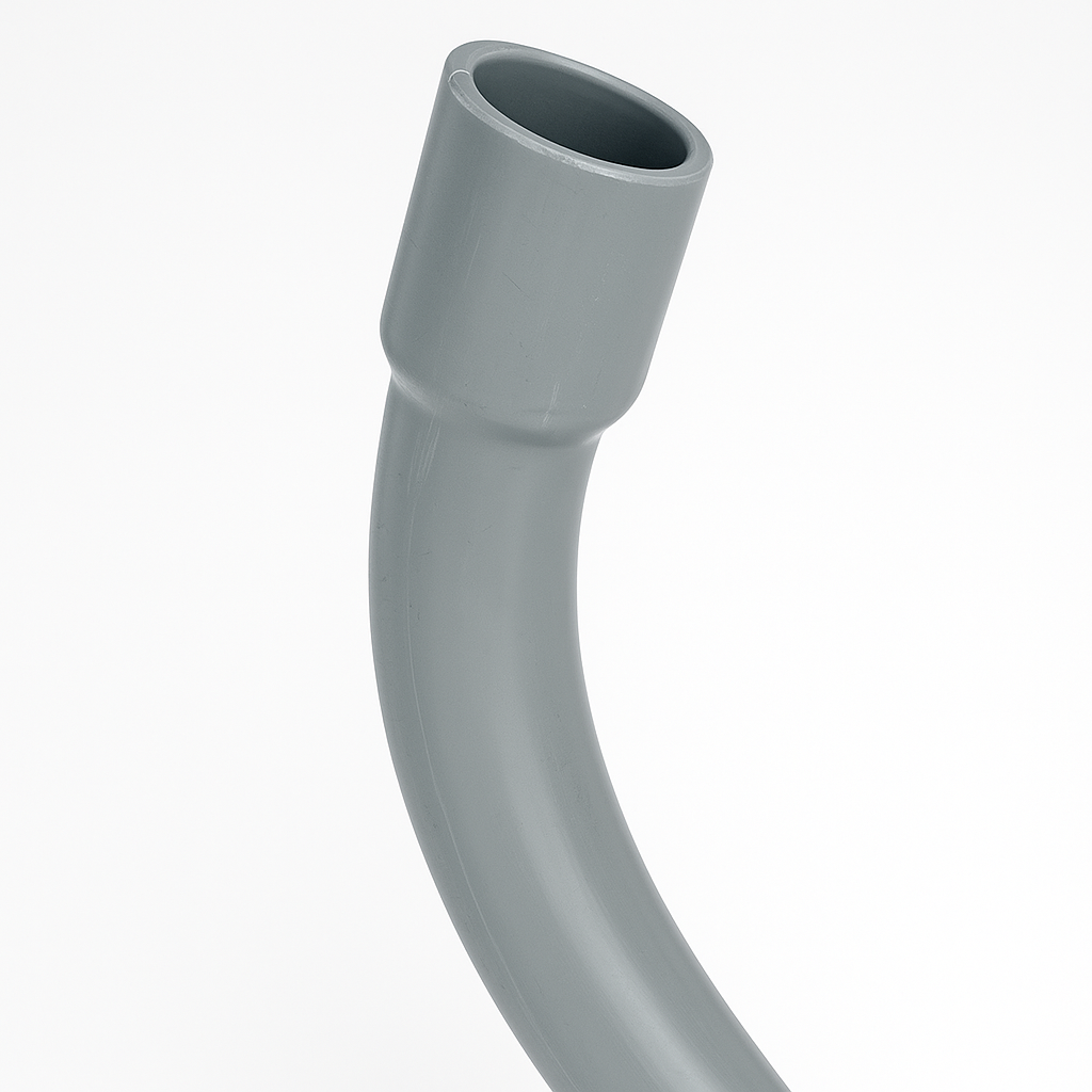 PVC Sweep DB-60 P&C Elbow 11.25° with a bell end for efficient underground utility installations.