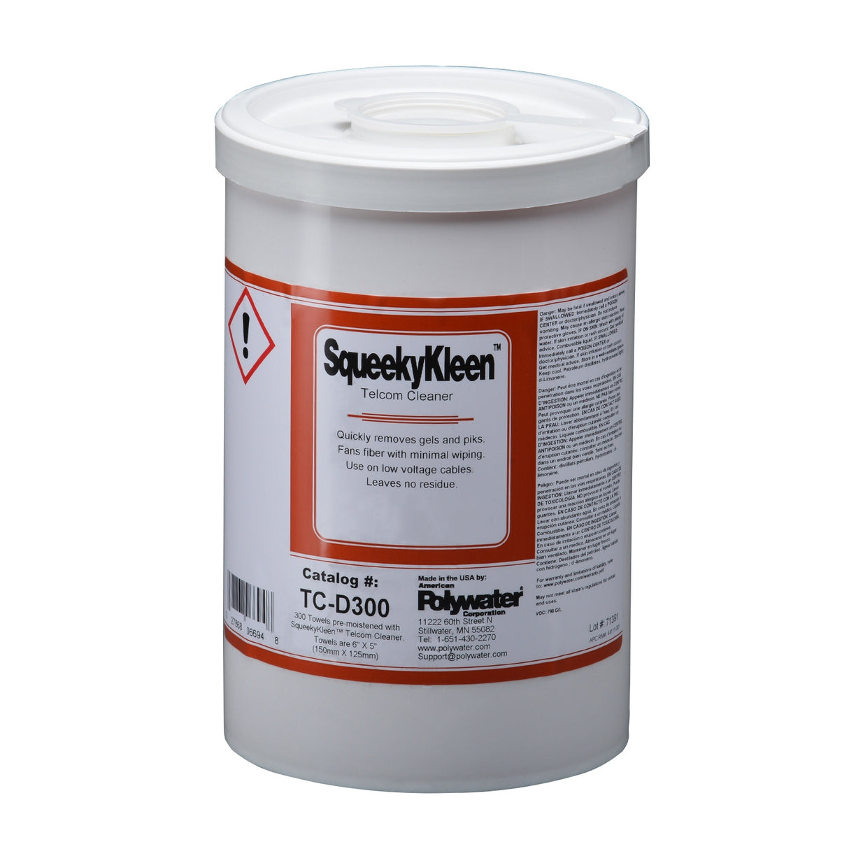 SqueekyKleen Telcom Cleaner & Wipes | Utility Pipe Supply