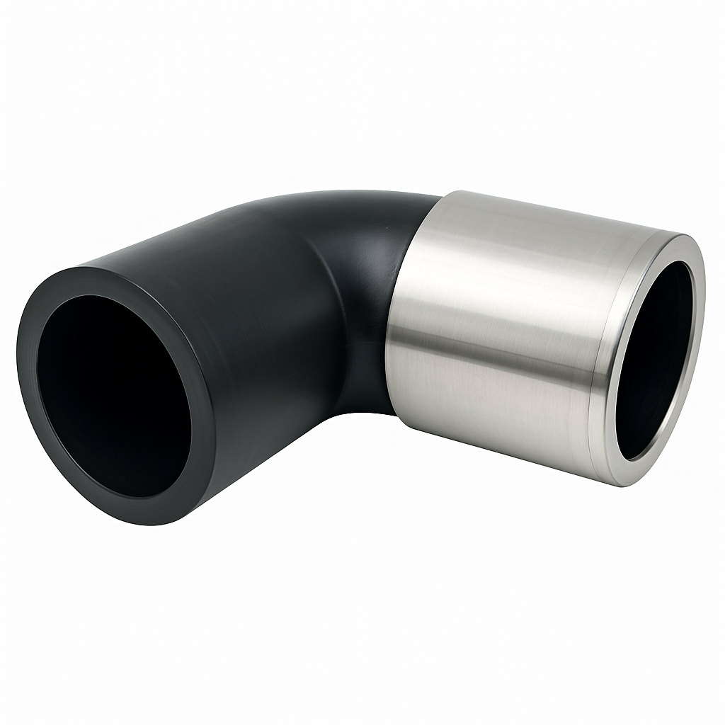 90 degree elbow with groove transition, designed for underground utility supply applications. Durable construction for reliable performance.