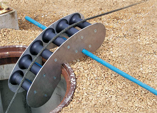 60° Quad Block - Durable Cable Guide for Efficient Installations | Utility Pipe Supply