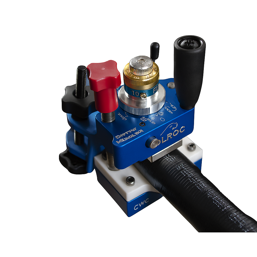 Semi peelable conductor scorer tool for chamfered semicon removal, designed for precision in underground utility applications.