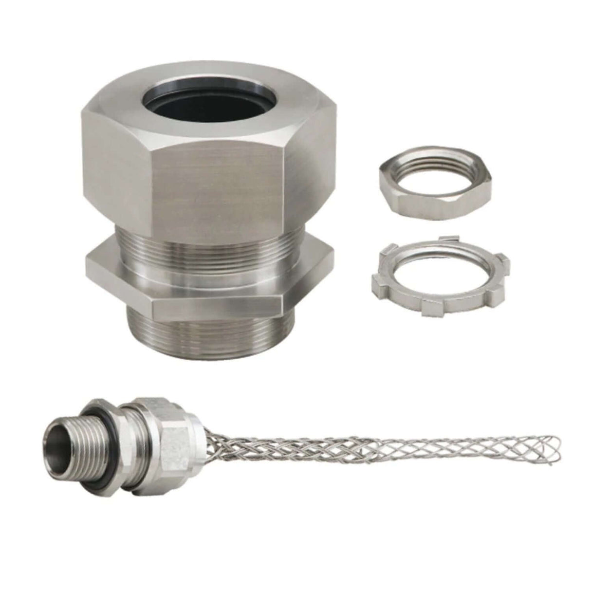 Stainless Steel Straight Cord Grips - (with Mesh) | Utility Pipe Supply