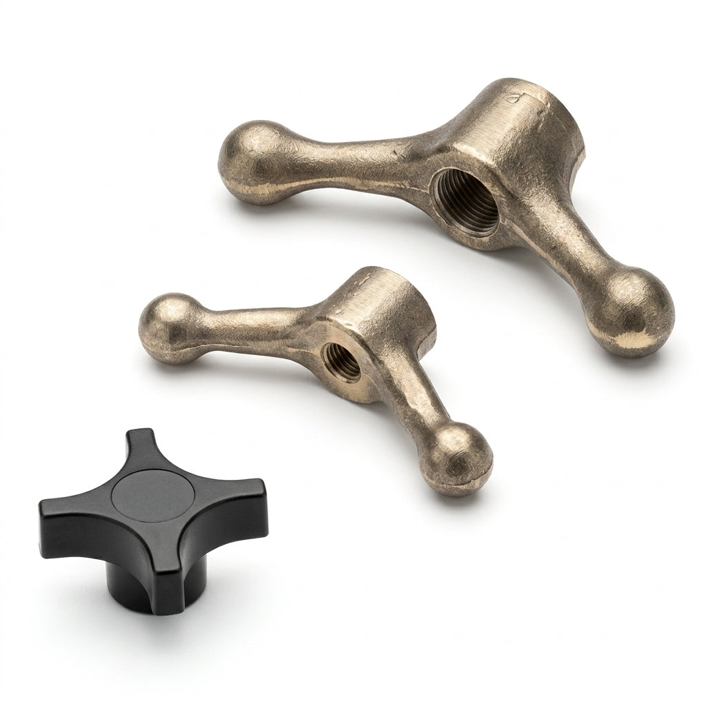 Duct Rodder Replacement Brake Handles | Three-Arm Metal and Black Brake Handle Options