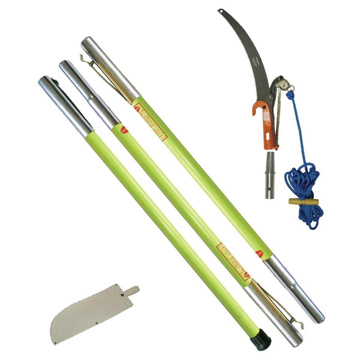 Jameson JE-11K 18 ft line clearance pruner kit with PH-11 pruner head, saw blade, rope, and scabbard