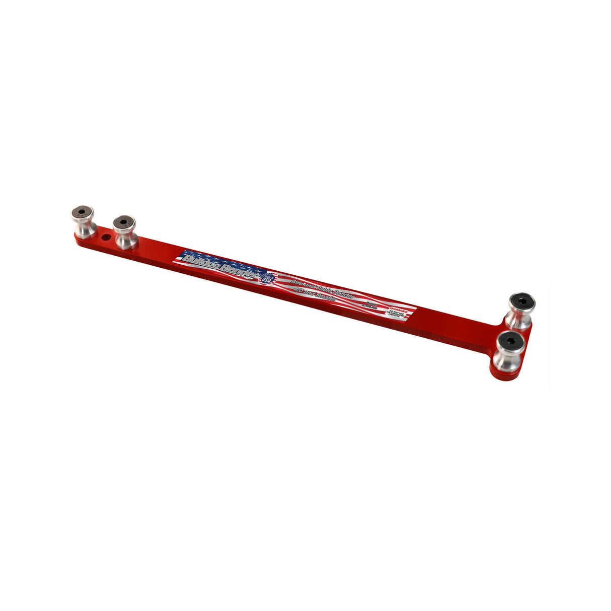 Bulldog Bender Pup tool for bending up to 4/0 AWG wire, featuring a durable red finish and multiple bending rollers.