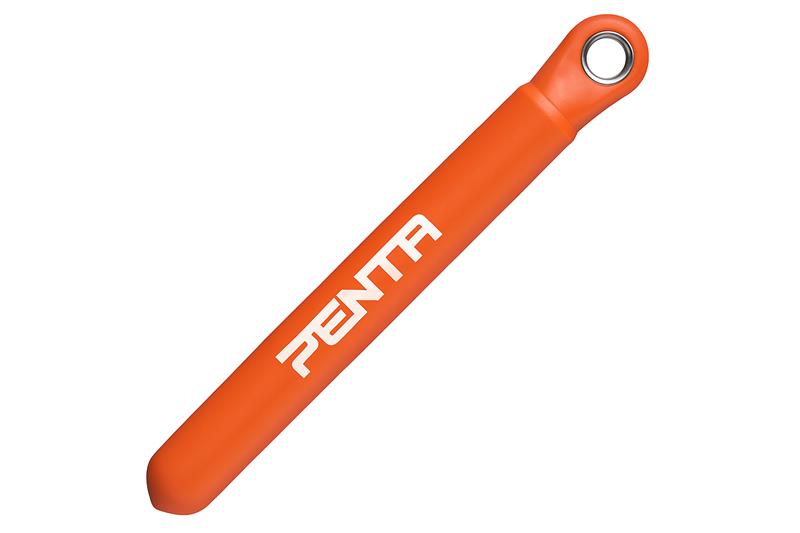 Insulated box end wrench with a cranked ring design, rated for 1000V, featuring a bright orange handle.