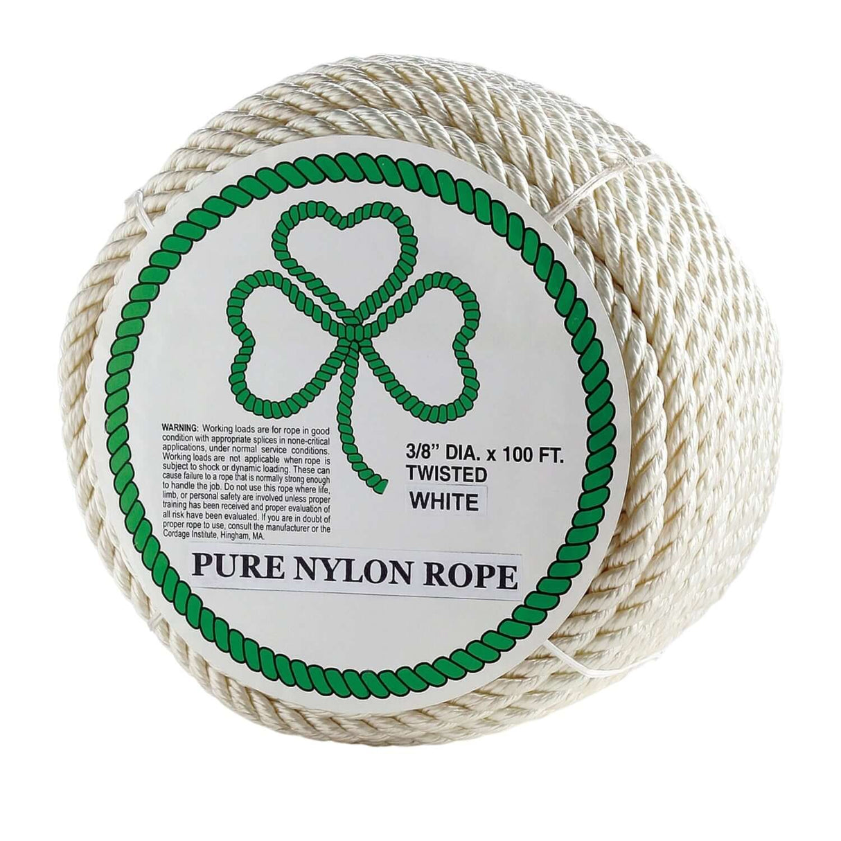 3 Strand Twisted White Nylon Rope | Utility Pipe Supply