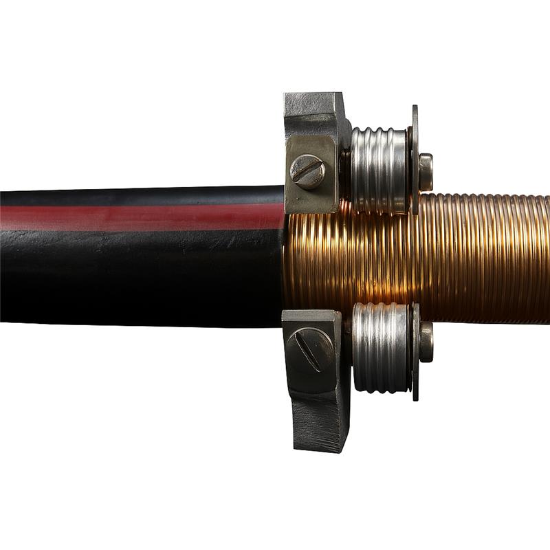 Pliers designed for removing corrugated shields from cables, featuring a circular cut for efficient use.