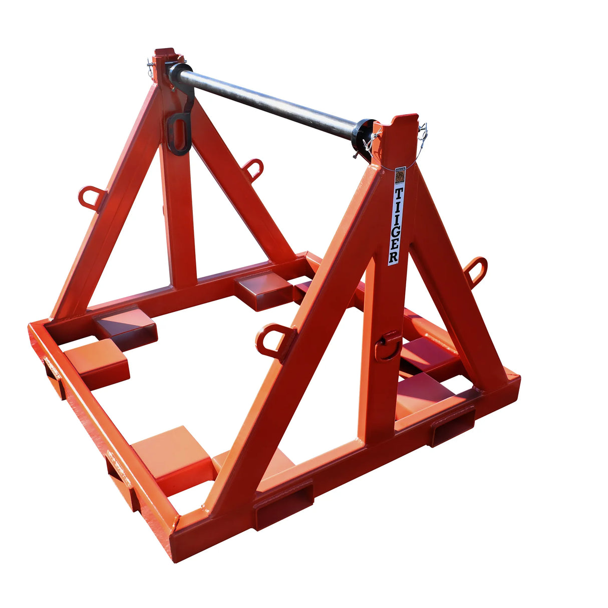 TiiGER Load-N-Go LNG-2025 portable reel rack loaded with a cable reel on a job site