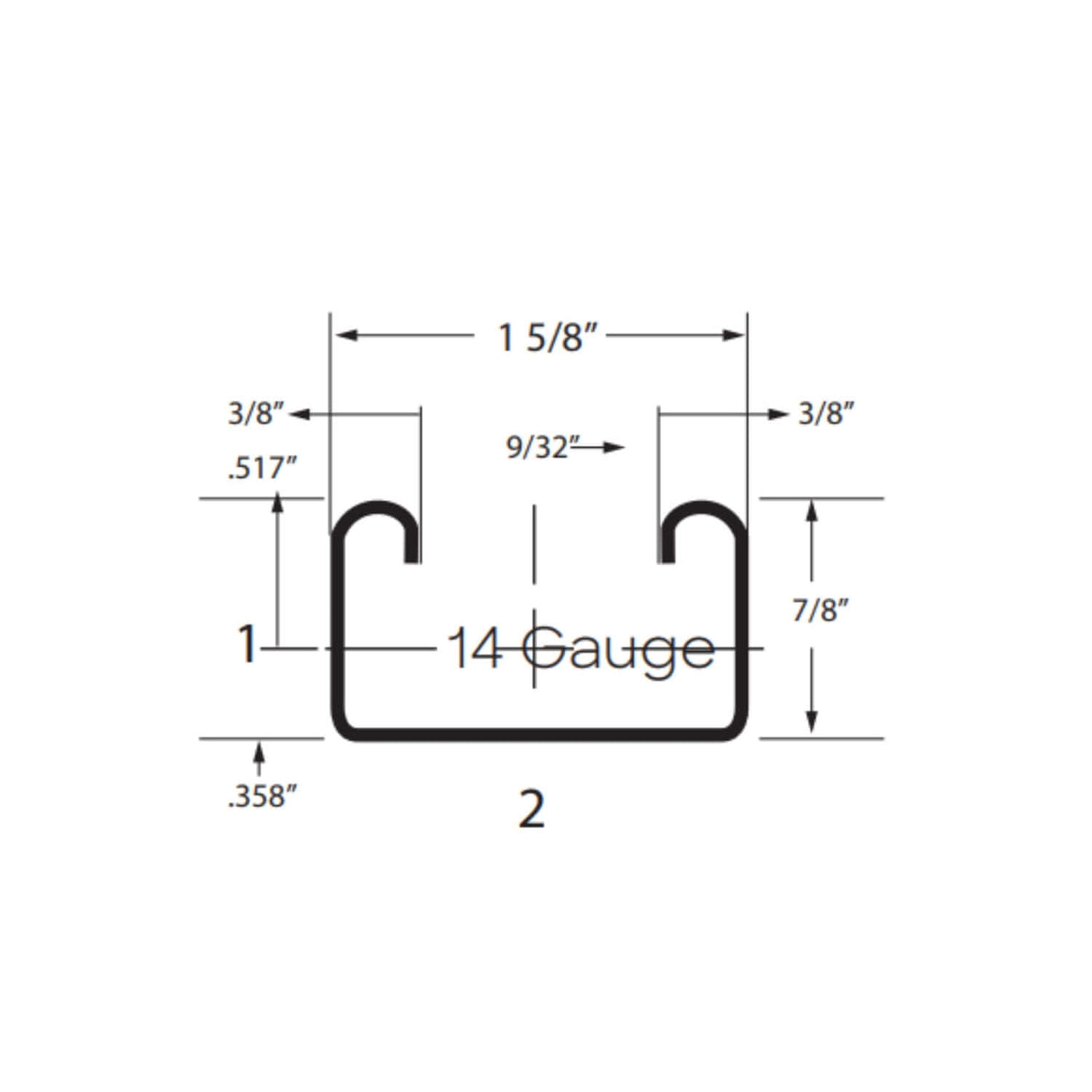 Stainless Steel 1 5/8" x 7/8" Solid Strut - Type 304 | Utility Pipe Supply