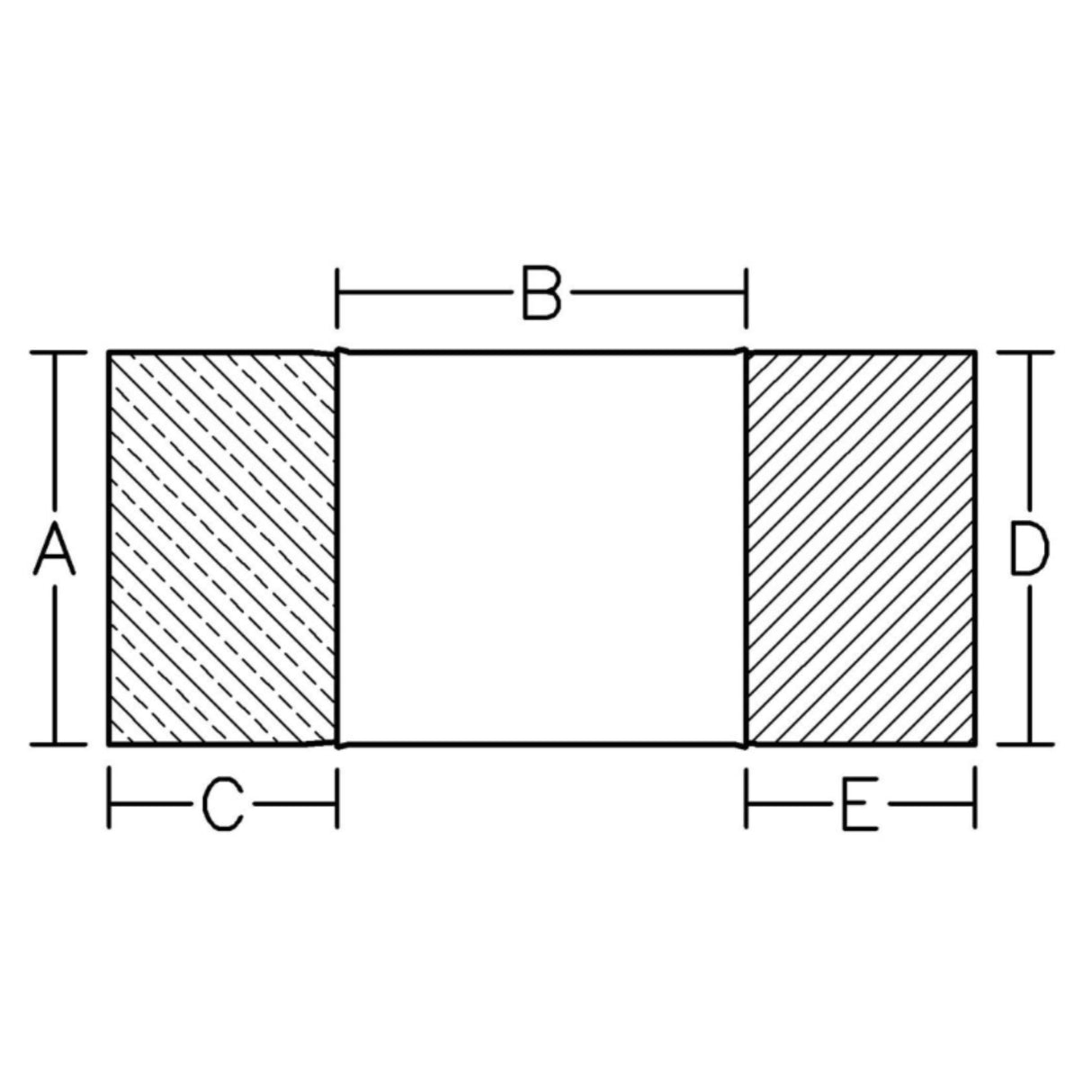 Diagram of Series 730 transition fitting for PVC and HDPE, showing dimensions for IPS Schedule 40/80 connections.