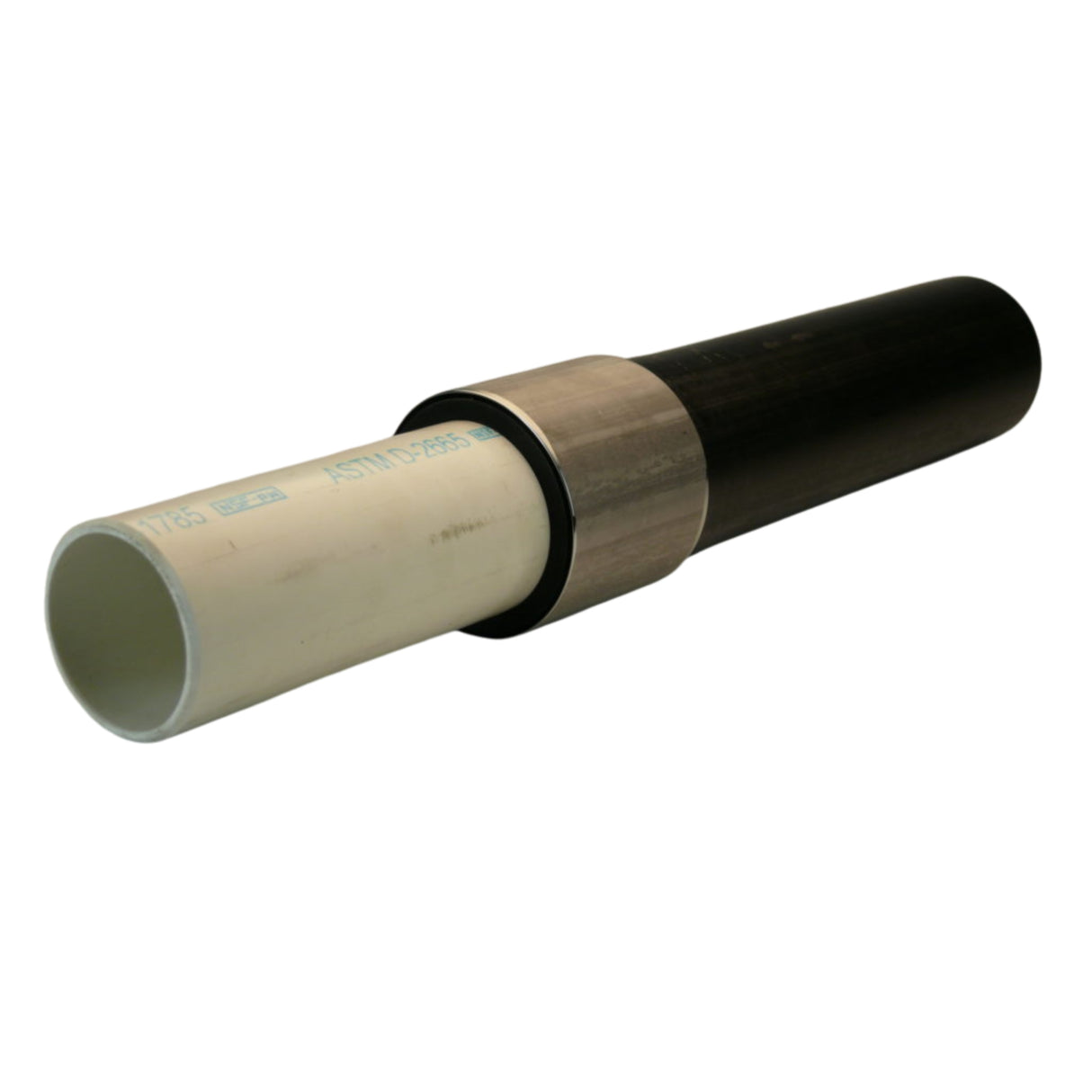 ID controlled PVC to HDPE transition fitting for seamless underground utility connections. Durable and reliable for various applications.