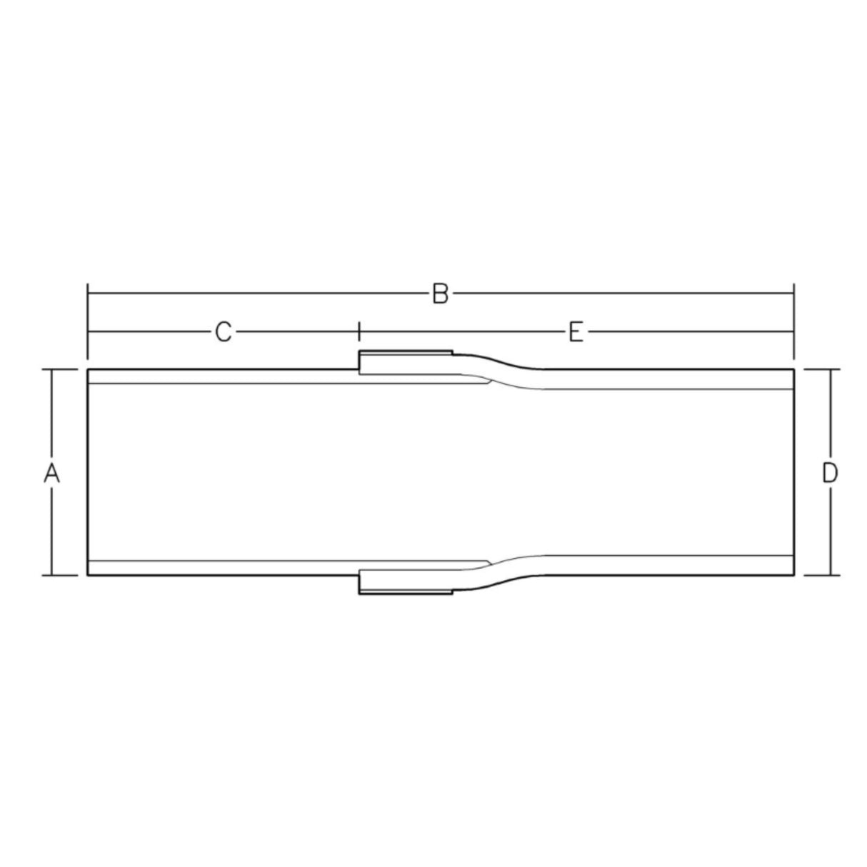 ID controlled PVC to HDPE transition fitting with detailed dimensions for precise installation and compatibility.