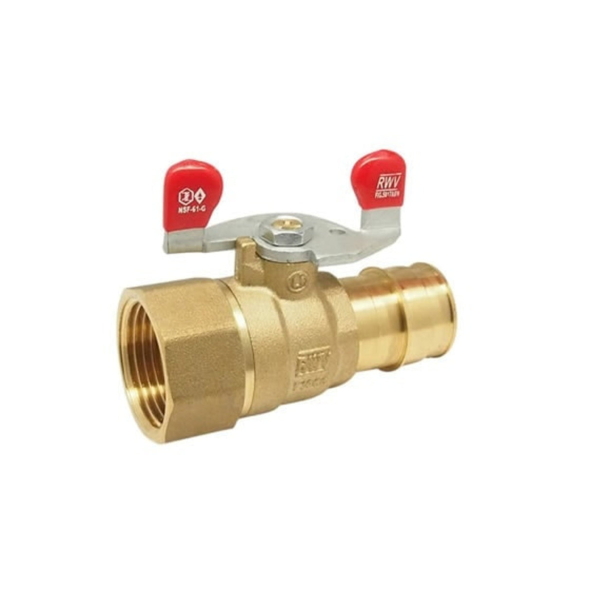 Hydronic ball valve from the 5016AB series, featuring PEX (F1960) and FNPT connections, ideal for plumbing systems.