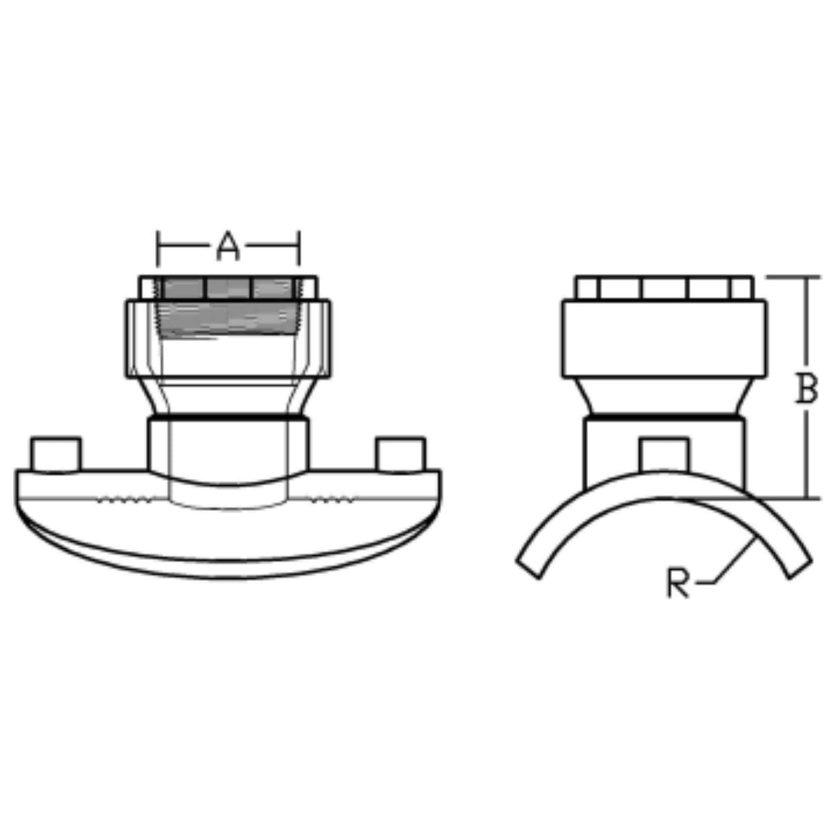 Electrofusion tapping saddle with NPT thread, designed for secure connections in underground utility applications.
