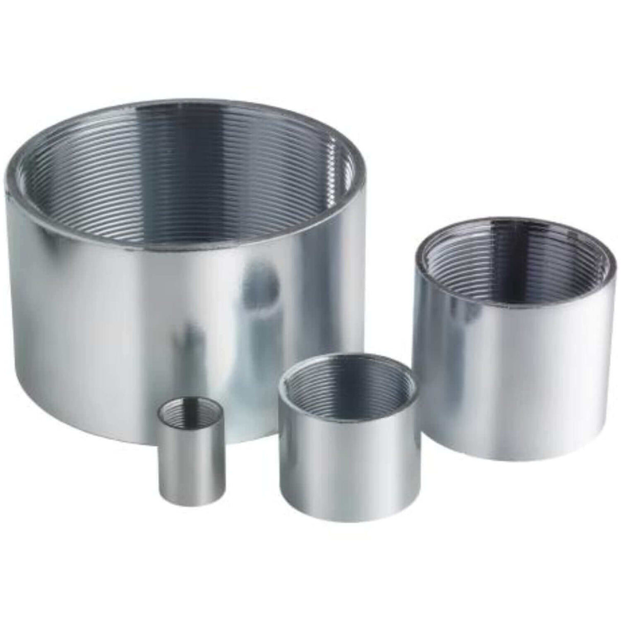 Galvanized RMC 4 inch coupling for secure connections in underground utility supply applications. Durable and corrosion-resistant.