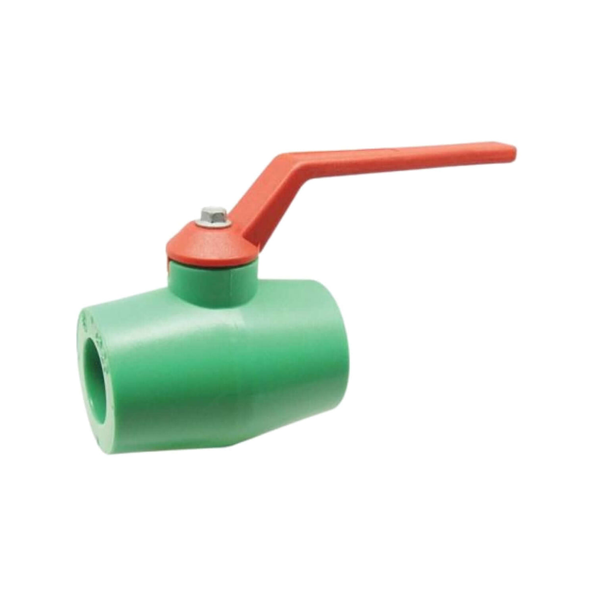 PP-R Ball Valve from the 1500AB Series featuring Polyfusion connections and a red lever for easy operation.