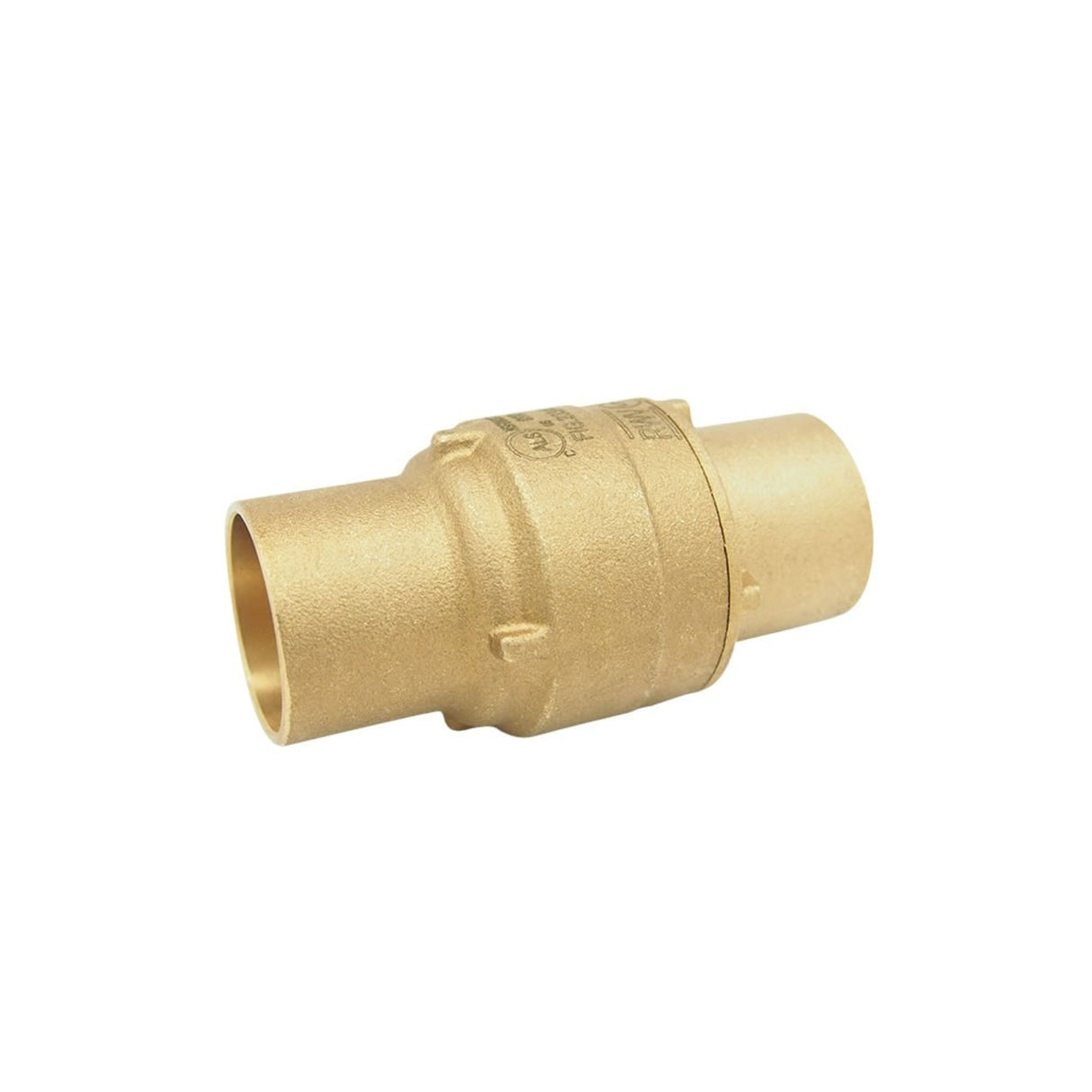 In-Line Brass Check Valve 233AB Series with solder connections for reliable flow control in plumbing systems.