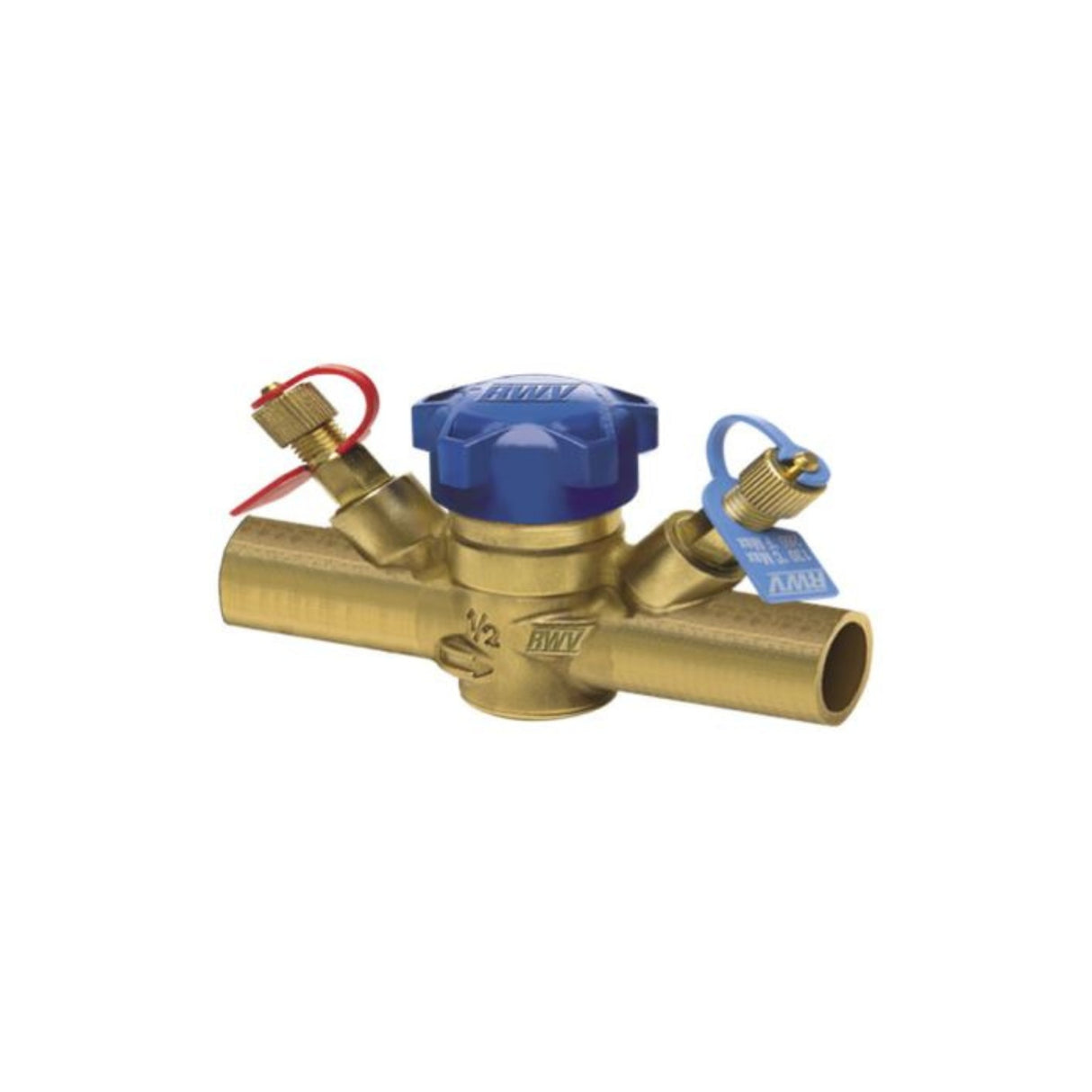 Hydronic terminal balancing valve 9529AB series with solder connections for precise water flow control in heating systems.