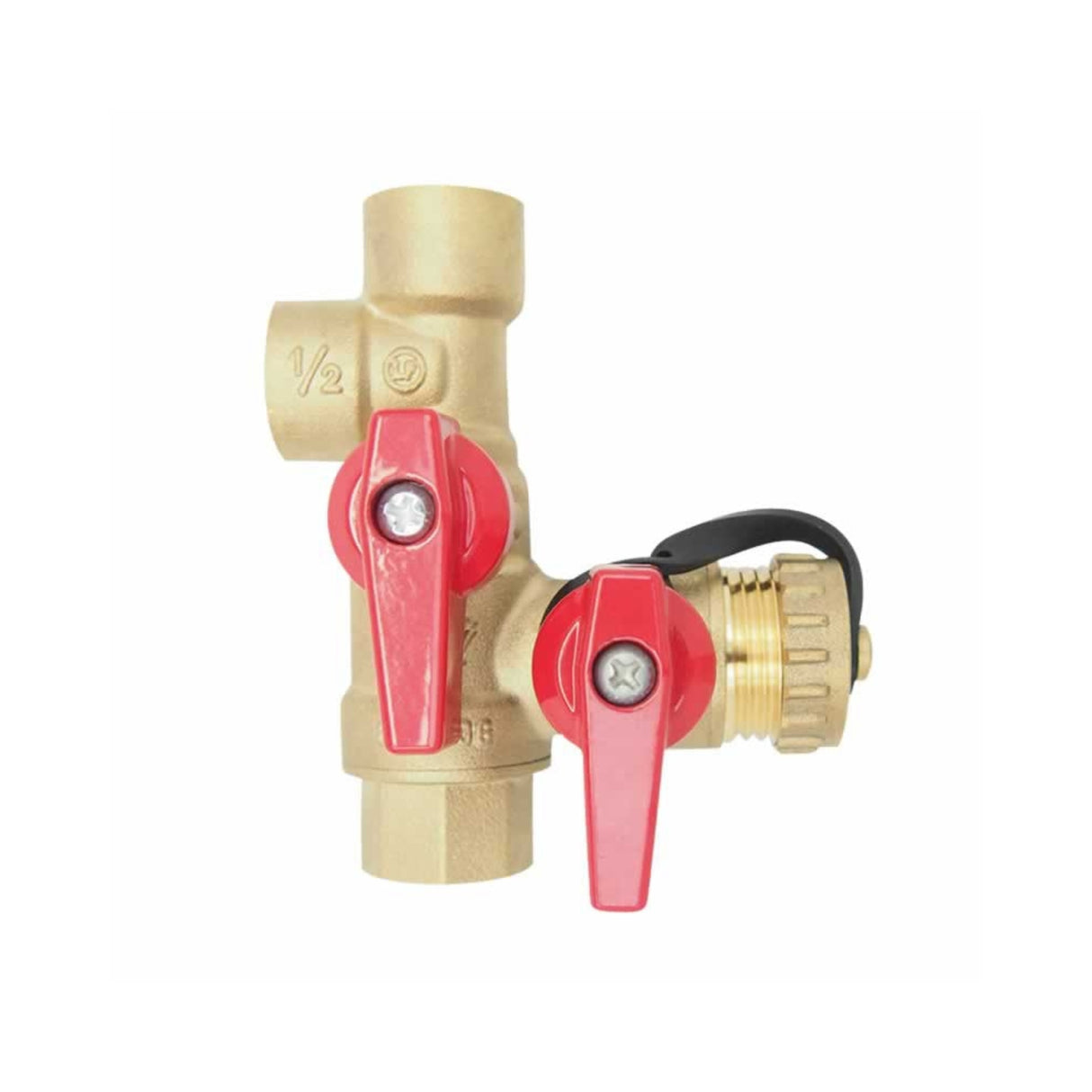 Expansion tank ball valve from the 8080 series, featuring NPT connections and DZR lead-free brass construction.