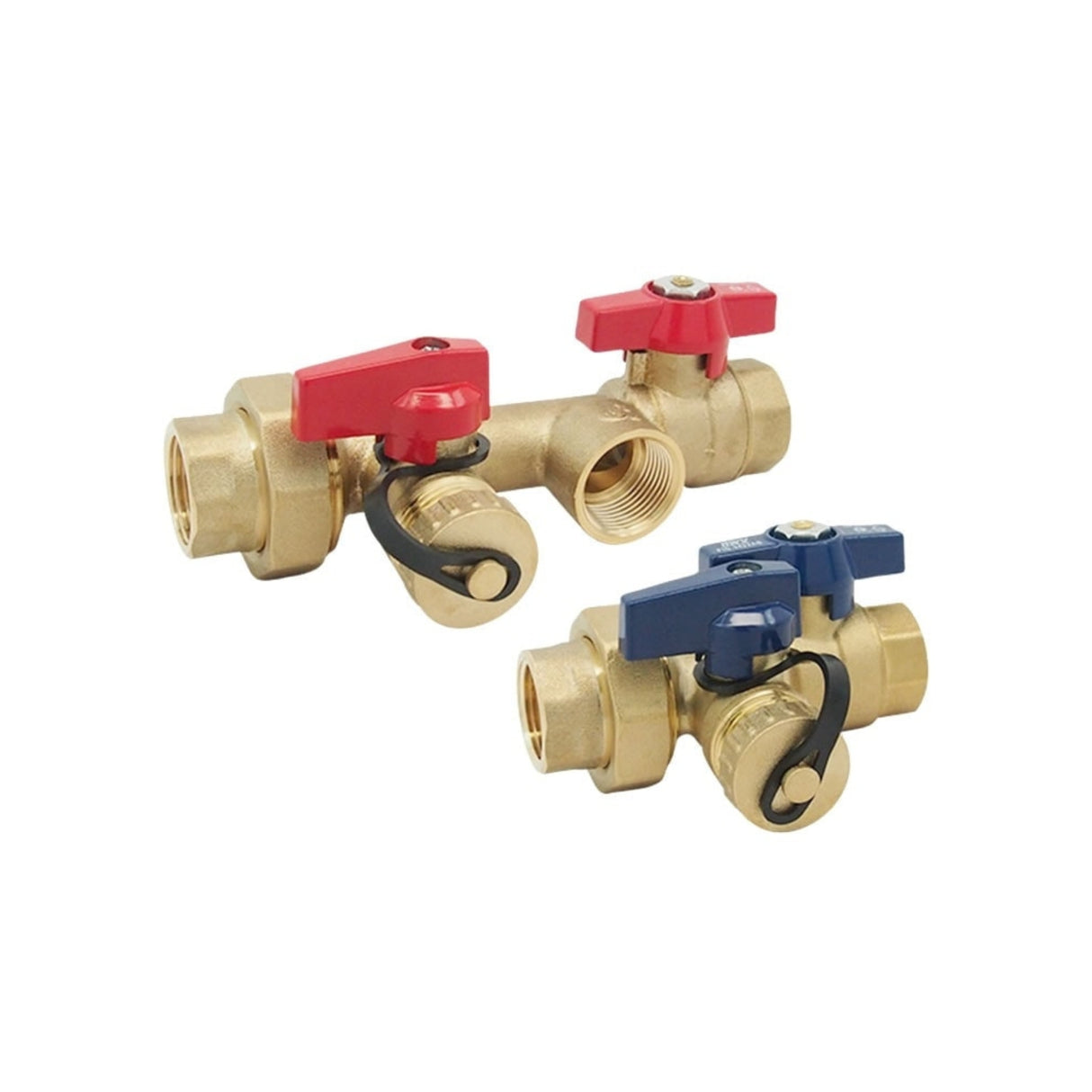 Tankless water heater isolation valve kit featuring LF long body design with FNPT connections for efficient plumbing solutions.