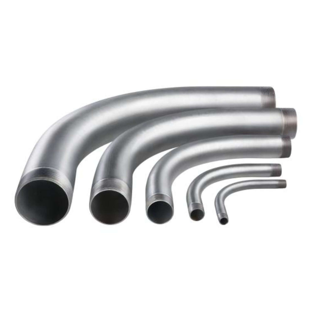 Hot dip galvanized yard elbows in various sizes, designed for durable underground utility applications.