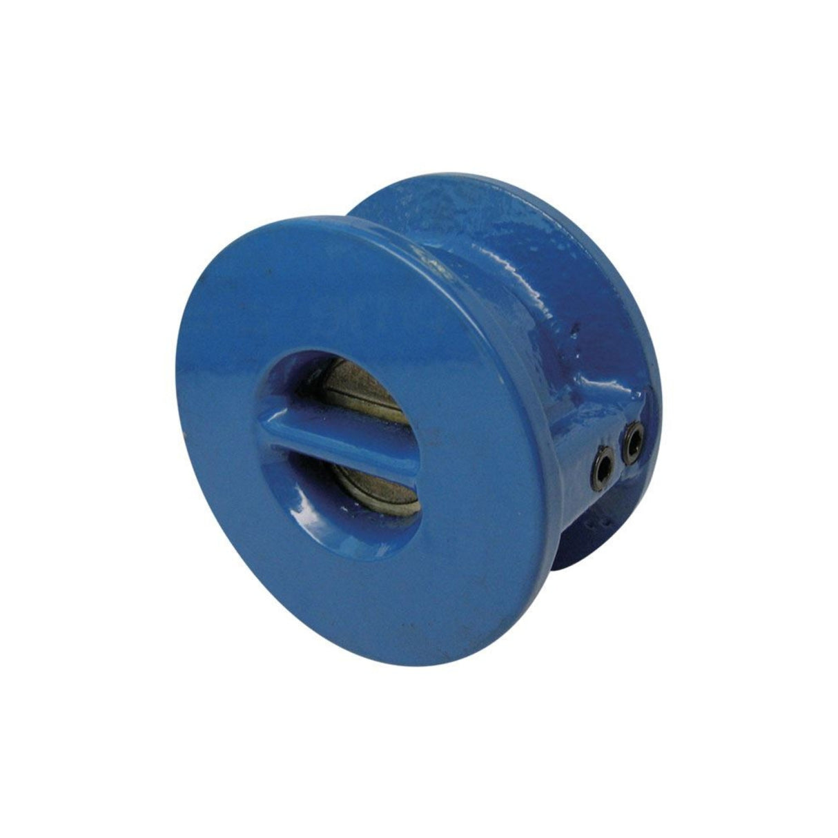 Dual plate iron check valve in wafer style with EPDM seat, designed for efficient flow control in underground utilities.