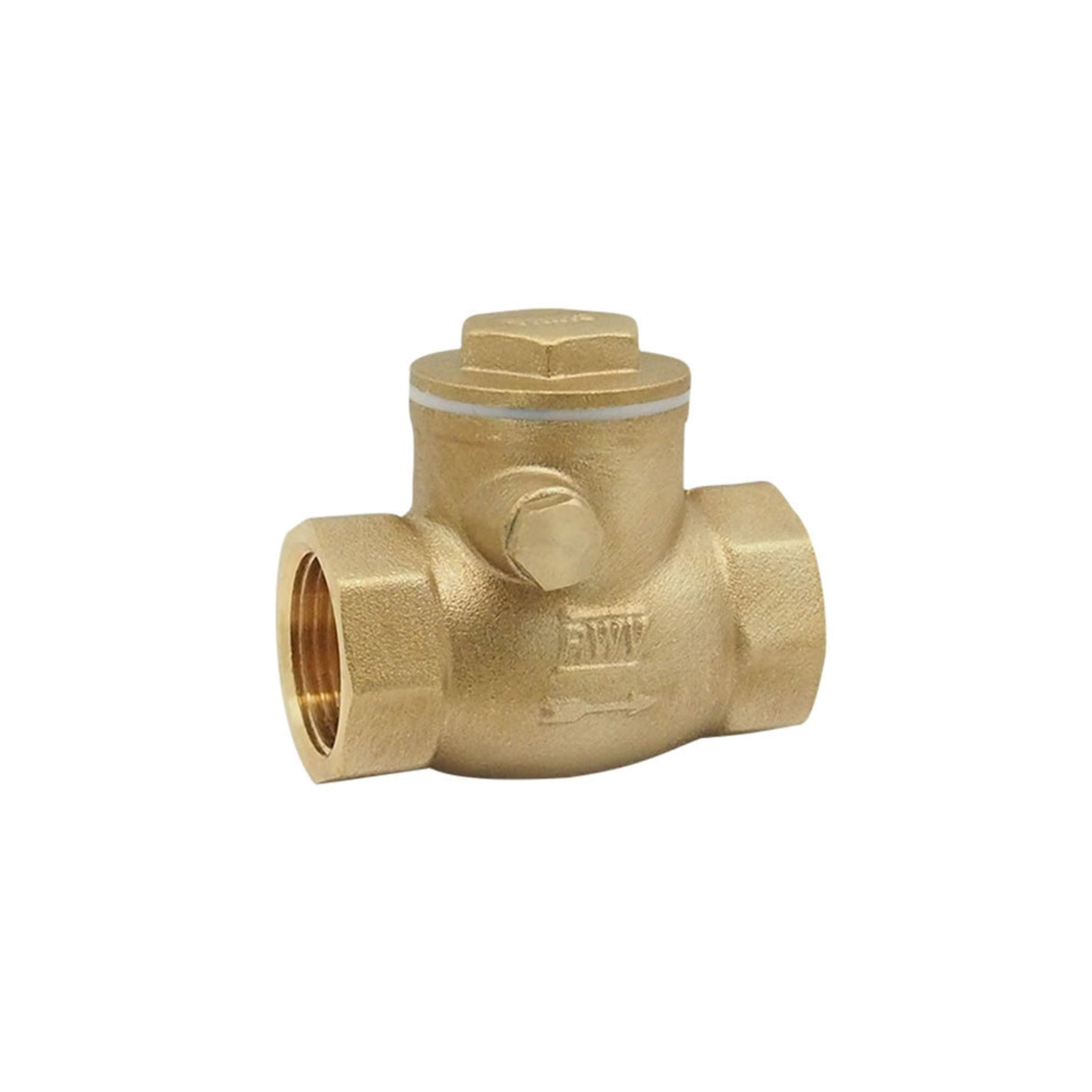 Brass swing check valve 246F series with FNPT connections in a horizontal T pattern for reliable flow control.
