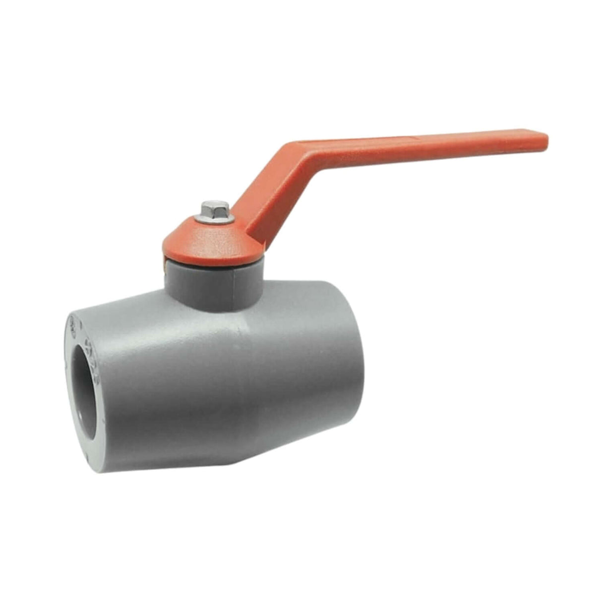 PP-RCT ball valve from the 1501AB Series, featuring a polyfusion connection and a red lever handle for easy operation.