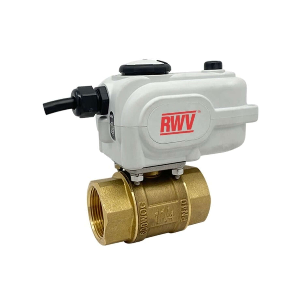 Actuated brass ball valve 5930 series with 24VAC FNPT connections for efficient fluid control in utility applications.