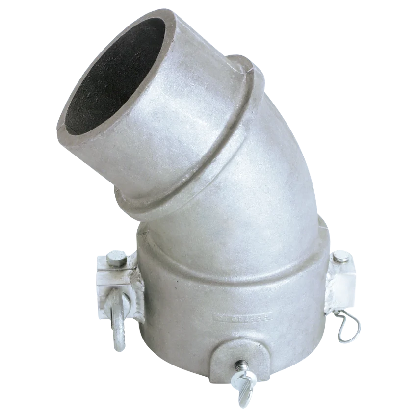 Condux 45-degree split elbow adapter with side fasteners and retaining screw