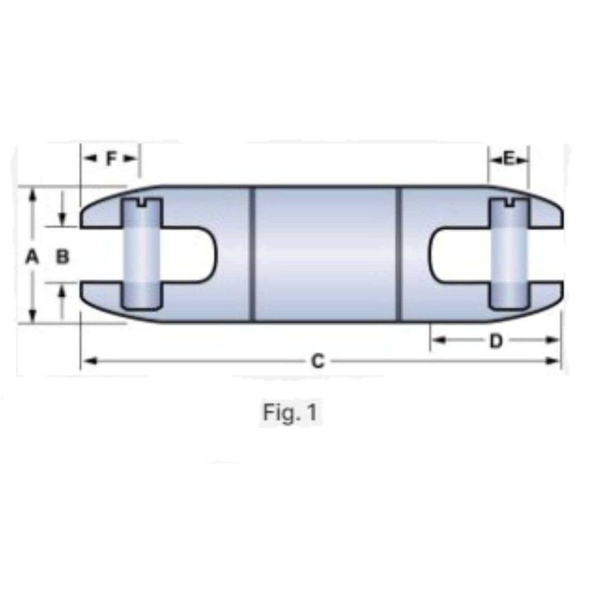 Condux break-away swivel Figure 1 dimensions for 1-1/4 and 1-5/8 inch sizes