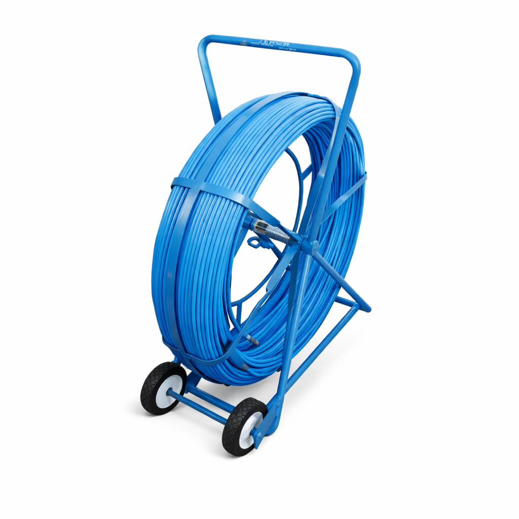 Condux Python duct rodder with large wheeled cage and hand brake