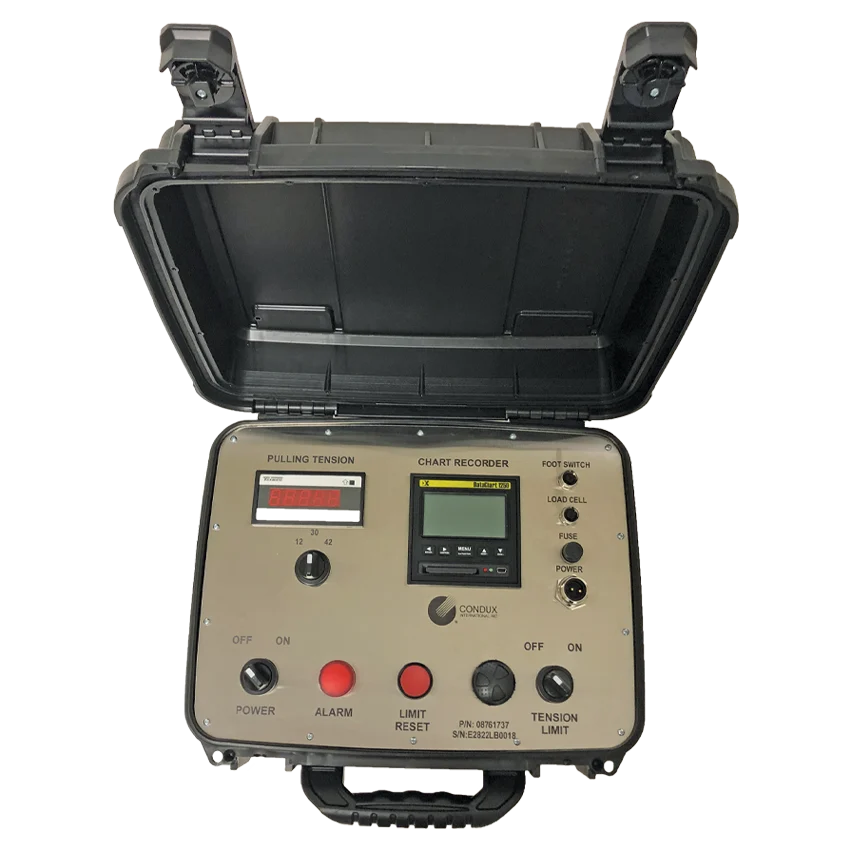 Fiber Optic Cable Puller Electronic Control Box with Tension Display and Chart Recorder