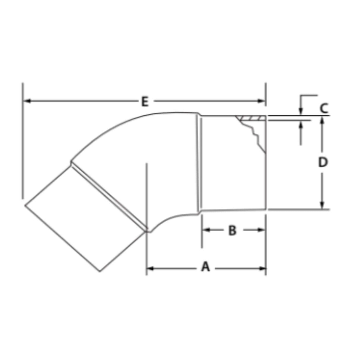 Molded 45° Elbows - IPS, SDR 7, 335 PSI High-Pressure Fittings | Utility Pipe Supply