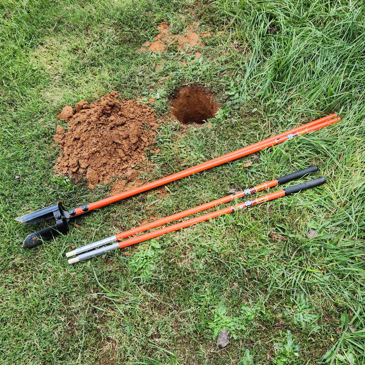 Tiiger DG-PD10 Sectional Post Hole Digger | 10 ft Fiberglass Handle | Utility Pole Digger