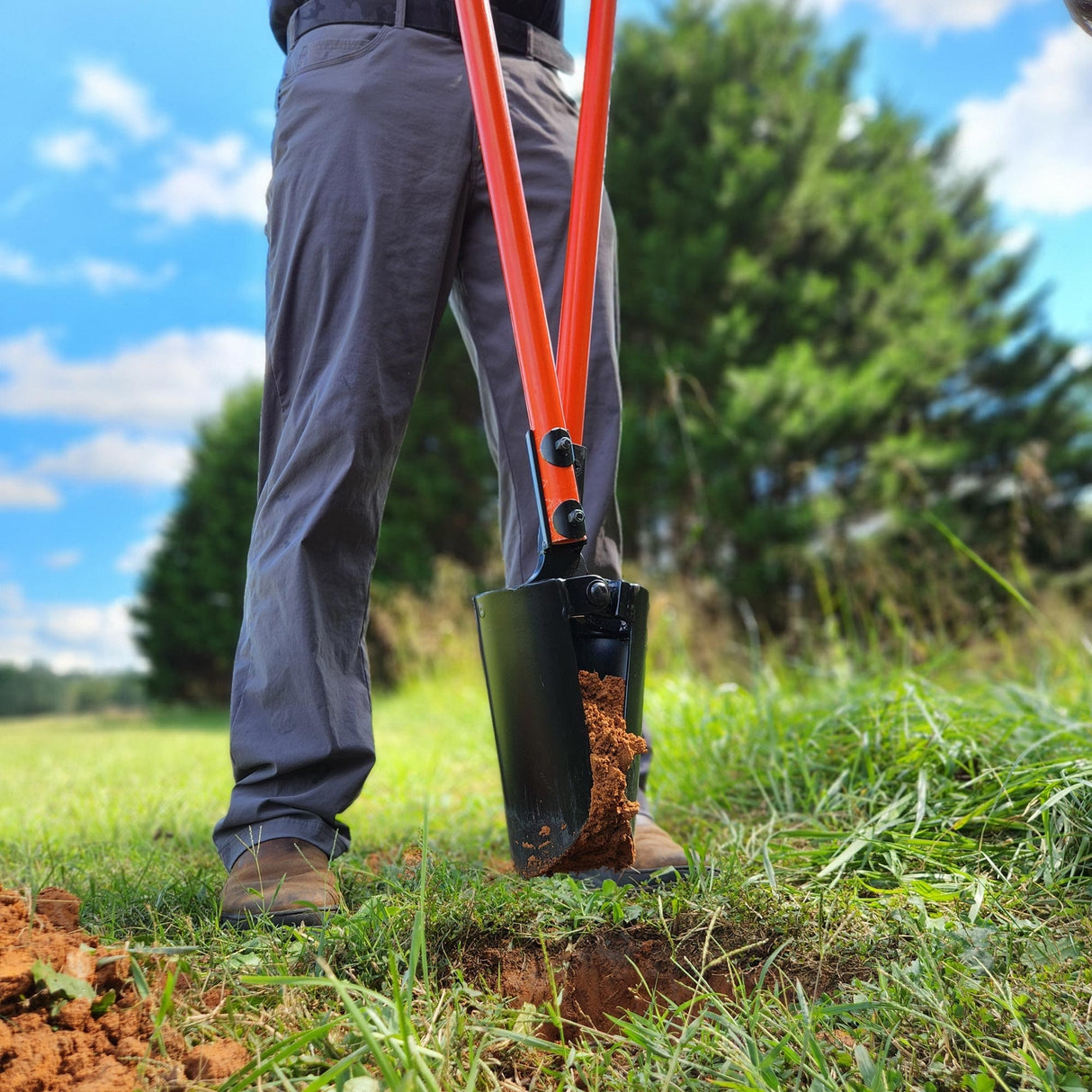 Tiiger DG-PD10 Sectional Post Hole Digger | 10 ft Fiberglass Handle | Utility Pole Digger