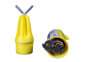 Electric voltage detectors designed for 1kV to 69kV range, featuring a yellow ergonomic handle and safety cap.