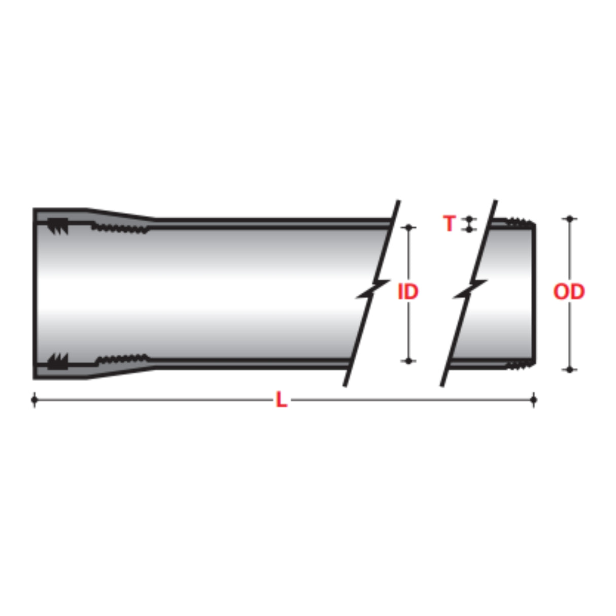 CONDUIT STRAIGHT LENGTHS (ID) GASKET JOINT (STANDARD WALL) - ABOVE GROUND