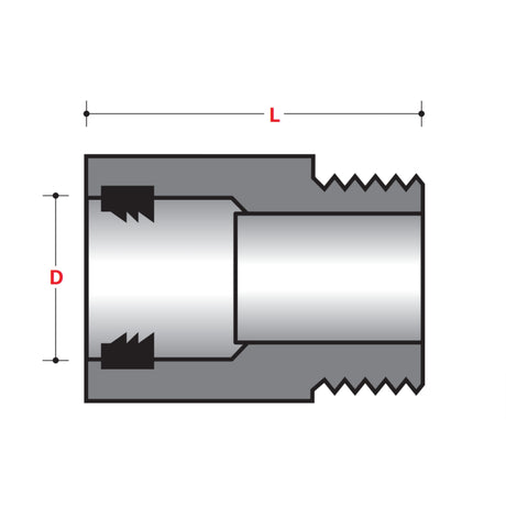 MALE ADAPTER WITH GASKET - Below Ground