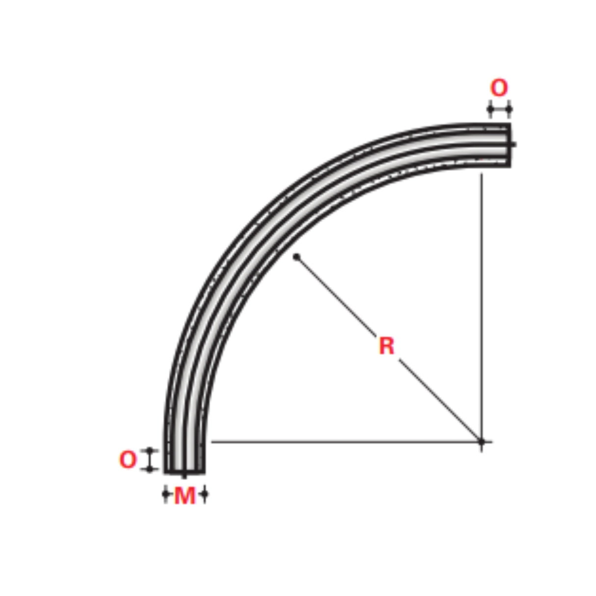 XW 90° x 60" STANDARD RADIUS ELBOWS - ABOVE GROUND