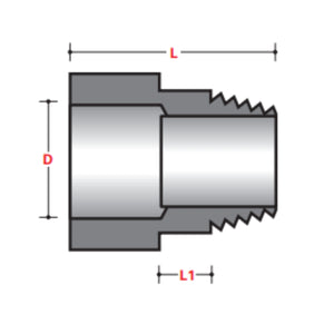 SPECIAL ADAPTER FOR PVC-COATED FITTINGS Male Adapter - ABOVE GROUND