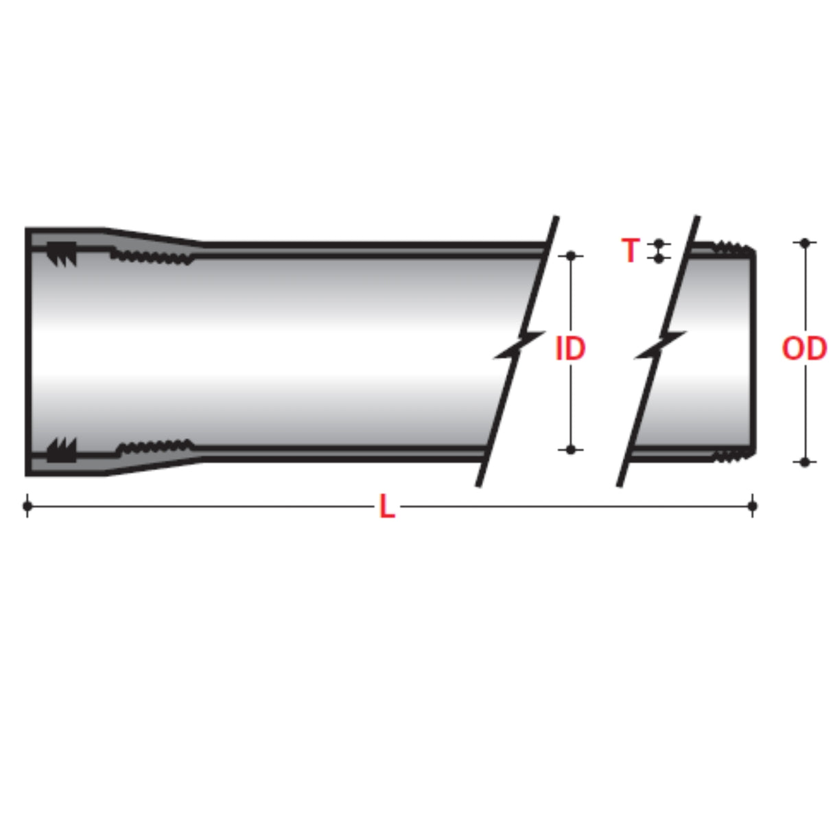 IPS Conduit Lengths STANDARD WALL with Sealed Gasket Joint - Above Ground