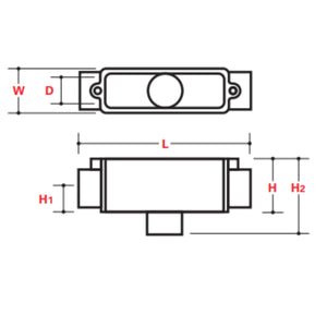 CONDUIT BODIES (XW) TYPE TB - ABOVE GROUND