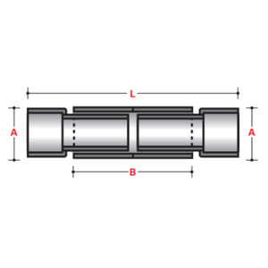 DOUBLE EXPANSION JOINT, NO O-RINGS - ABOVE GROUND