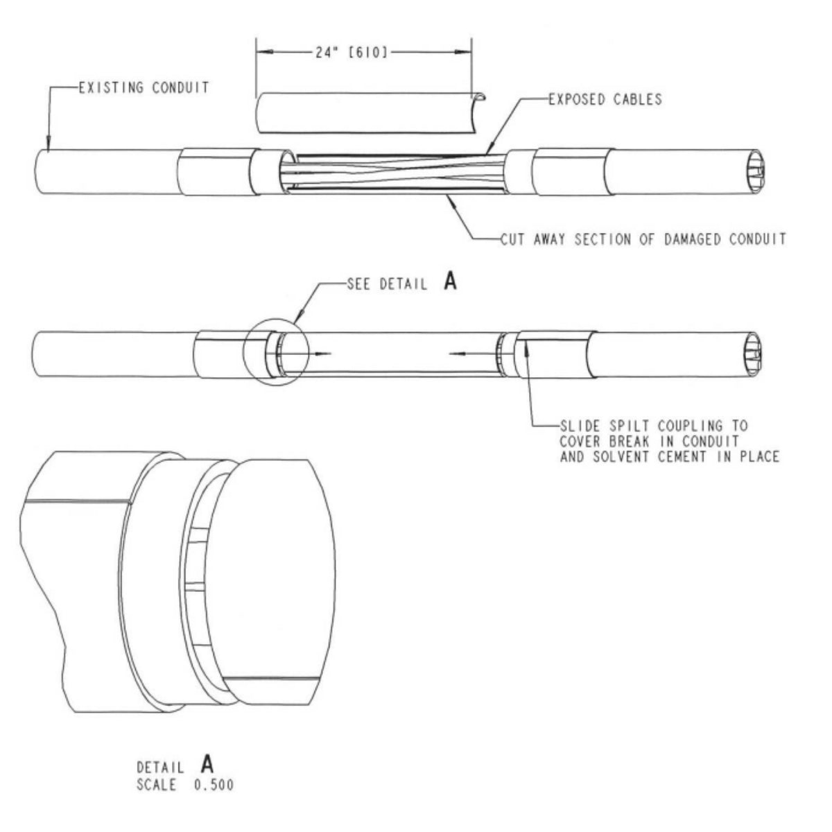 Split Rgc Conduit Extensions Split Kits | SCH 40 Conduit Repair | PVC Sections | Utility Pipe Supply