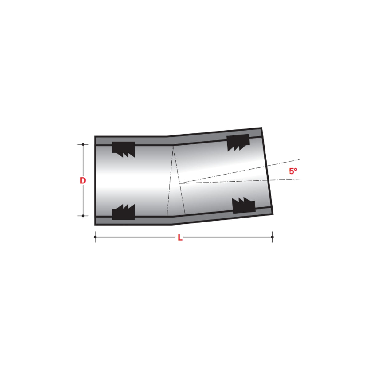 5° DOUBLE BELL COUPLING WITH GASKET (ID) - BELOW GROUND