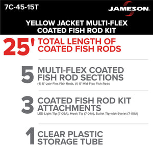 Jameson Yellow Jacket Multi-Flex Fish Rod Kit | Multiple Lengths