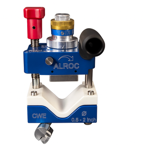 Semi peelable conductor scorer tool for chamfered semicon removal, designed for 0.5 to 2-inch conductors.